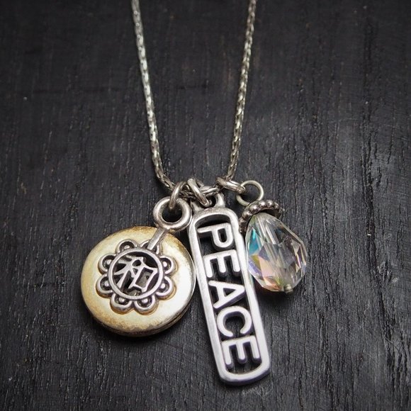 Brighton Jewelry - Brighton Charm Peace Swarovski Crystal Necklace
